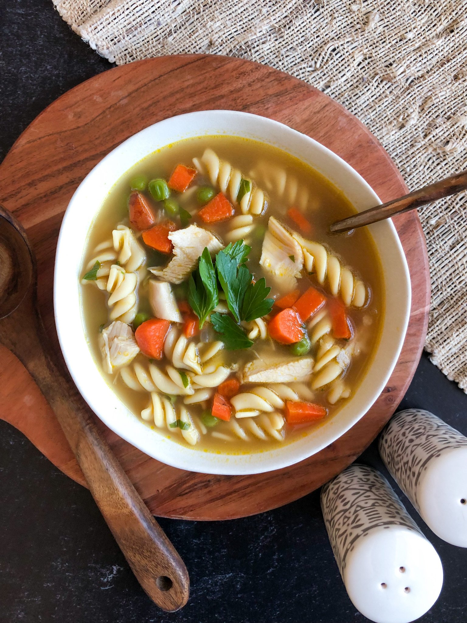 This Veggie Chicken Noodle Soup is nourishing, warm, and filling. It's naturally gluten-free because I use Banza Pasta for this recipe.