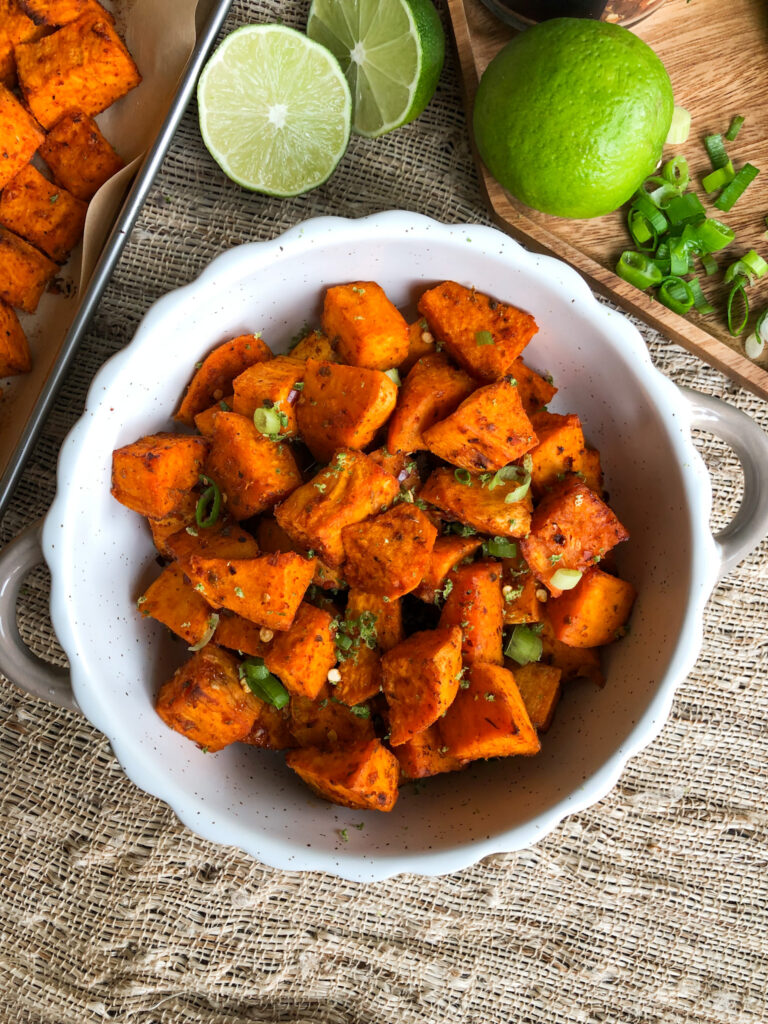 Chili Lime Roasted Sweet Potatoes