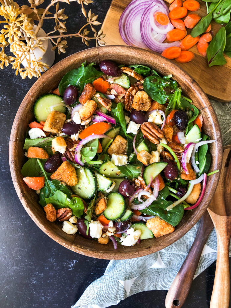 Greek Salad with Croutons & Toasted Pecans