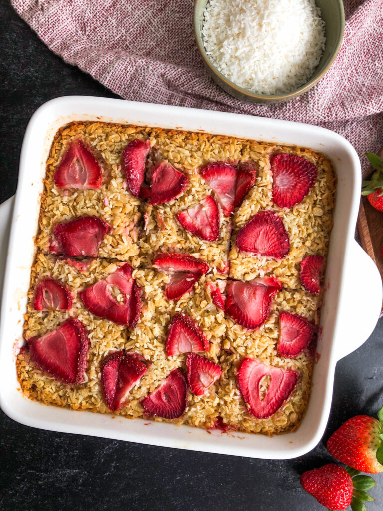 Strawberry Coconut Baked Oatmeal