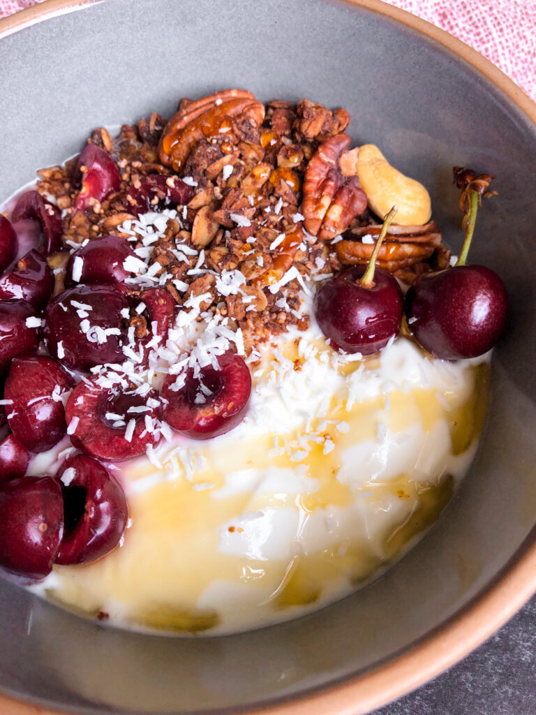 Cherry & Granola Yogurt Bowl