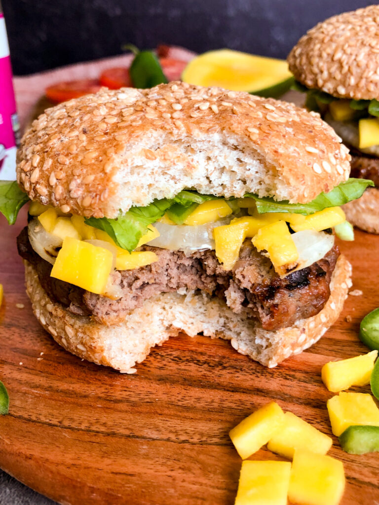 Mango Jalapeno BBQ Burgers