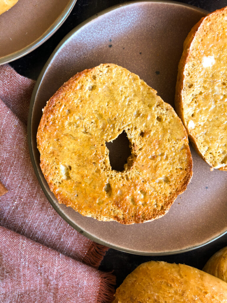 Pumpkin Protein Bagels