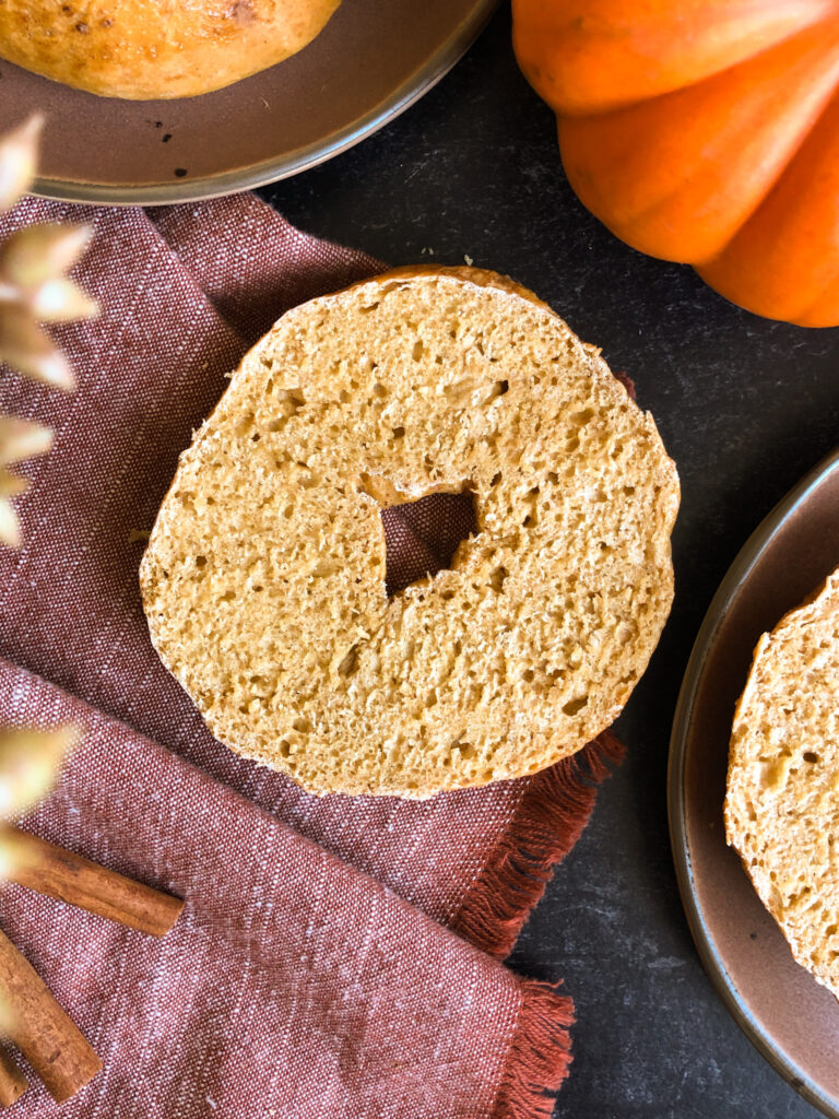 Pumpkin Protein Bagels