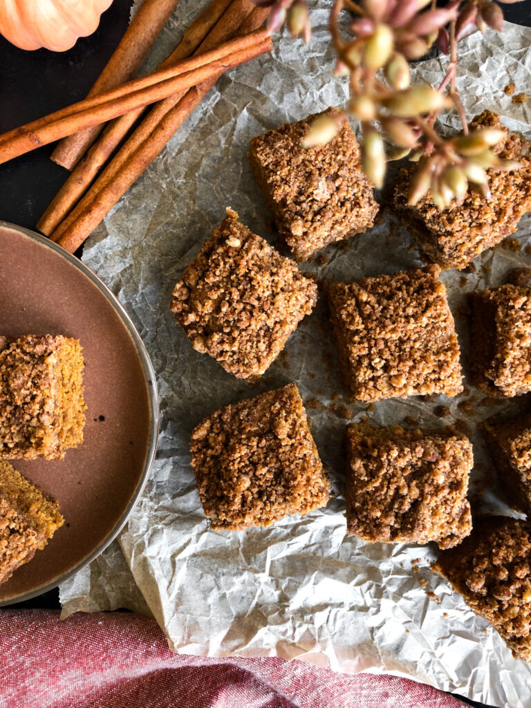 Pumpkin Crumb Cake (no refined sugar)