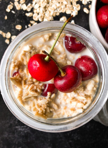 Sweet almond cherry overnight oats