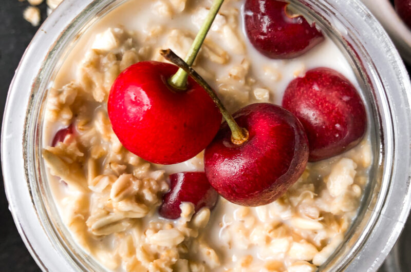 Sweet almond cherry overnight oats