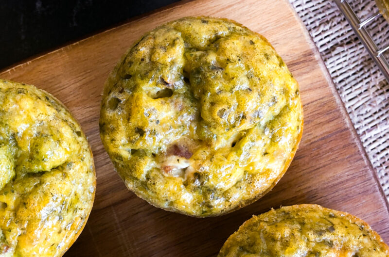 Turkey Bacon Pesto Egg Bites