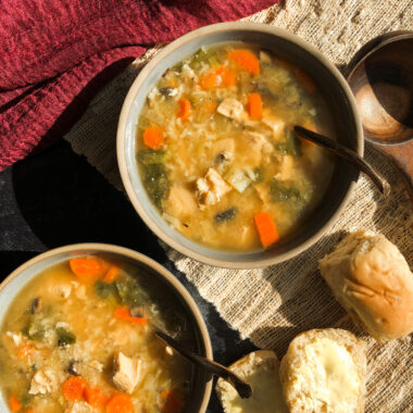 Veggie-Packed Chicken and Rice Soup