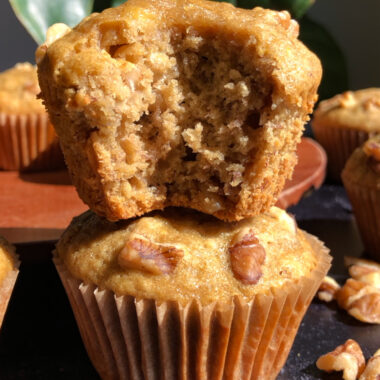 Honey Walnut Banana Muffins