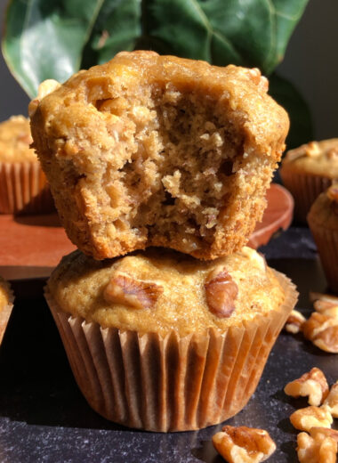 Honey Walnut Banana Muffins