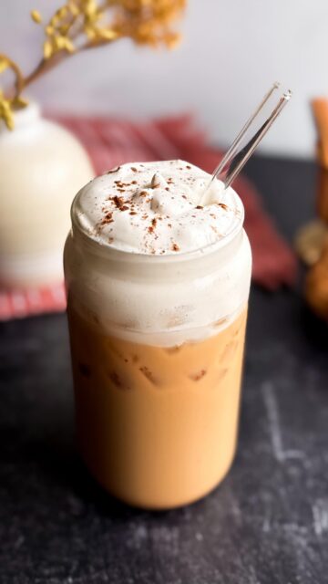 Healthy Pumpkin Spice Lattes = one of the best parts of Fall!!If you love a good PSL but you don’t like the crap that coffee shops put in them, then you’ll want to give this recipe a try 😍2 shots espresso
1 1/2 Tbsp pure maple syrup
1/4 tsp pumpkin pie spice
6 oz whole grass-fed milk
1 tsp pure vanilla extract
Optional: 1 Tbsp pumpkin puree
IceFor the whipped cream:
3 Tbsp grass-fed heavy cream
1 tsp pure maple syrup1. Put 1/4 tsp of pumpkin pie spice into a 16-oz cup.
2. Make a double shot of espresso and dump into the cup with the pumpkin pie spice. Also add the pumpkin puree if using. Use a milk frother to blend together well. 
3. Then add the milk, maple syrup, and vanilla extract. Using the milk frother, mix well again to combine.
4. Add ice, filling it mostly to the top but leaving an inch or two for the whipped cream.
5. In a small mug, add the heavy cream and 1 tsp of pure maple syrup. Use a milk frother to mix the heavy cream until it becomes a thick whipped cream. This takes my milk frother about 20 seconds.
6. Pour the whipped cream on top of the drink, sprinkle some pumpkin pie spice on top, stick a straw into it, and enjoy!#pumpkinspicelatte #pumpkinspice #psl #pumpkinspicerecipe #icedlatte #icedlatterecipe #pumpkinrecipes #fallrecipes #autumn #falliscoming #autumnrecipes #pslrecipe #pumpkinspicelatterecipe #healthylatte #healthydrink #healthydrinks #pumpkinseason #pumpkineverything #fallweather #icedlattes #glutenfree #glutenfreerecipes