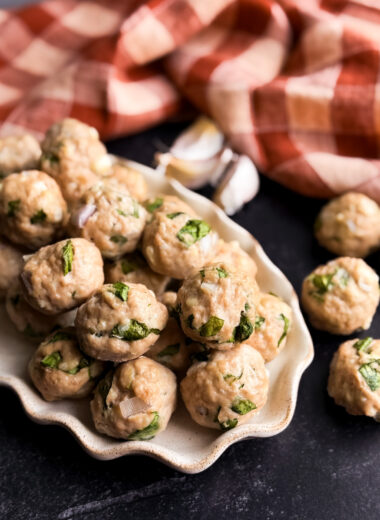 Simple Spinach and Feta Turkey Meatballs
