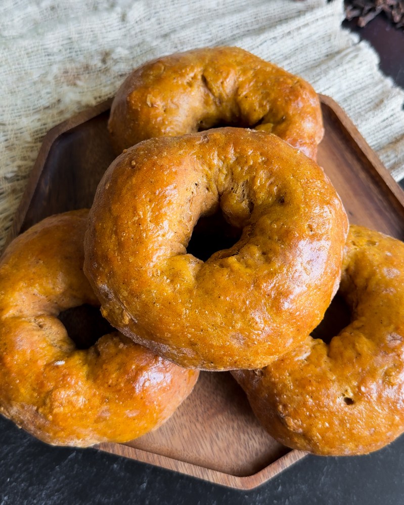 Pumpkin Spice Protein Bagels
