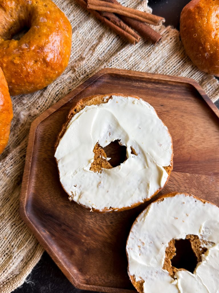 Pumpkin Spice Protein Bagels