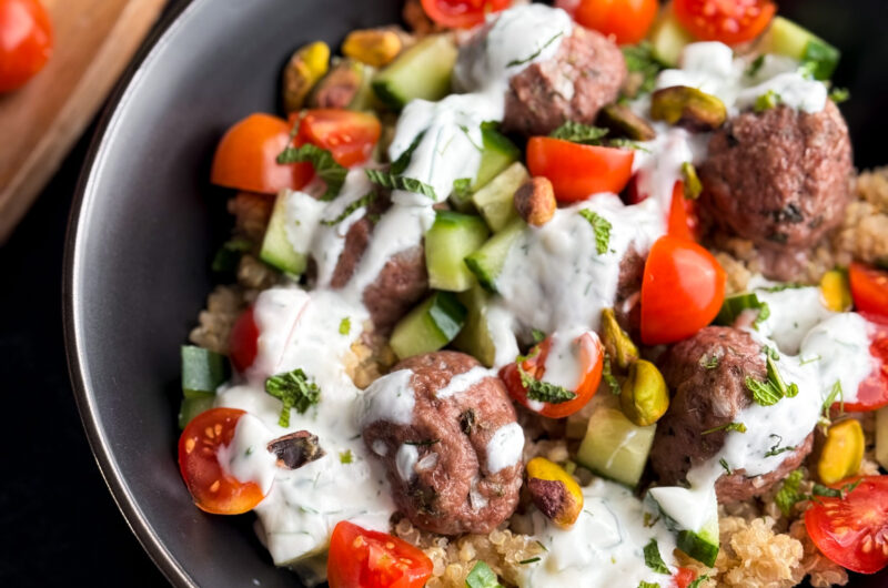 Minted Lamb Meatball Bowls