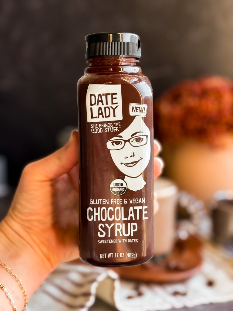 Date Lady Chocolate syrup sauce to use in a Healthy Hot Mocha Latte