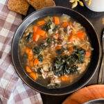 Bison and Orzo Soup with Leeks