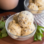 Healthy Mint Chip Ice Cream (naturally sweetened, no dye, and using fresh mint leaves!)