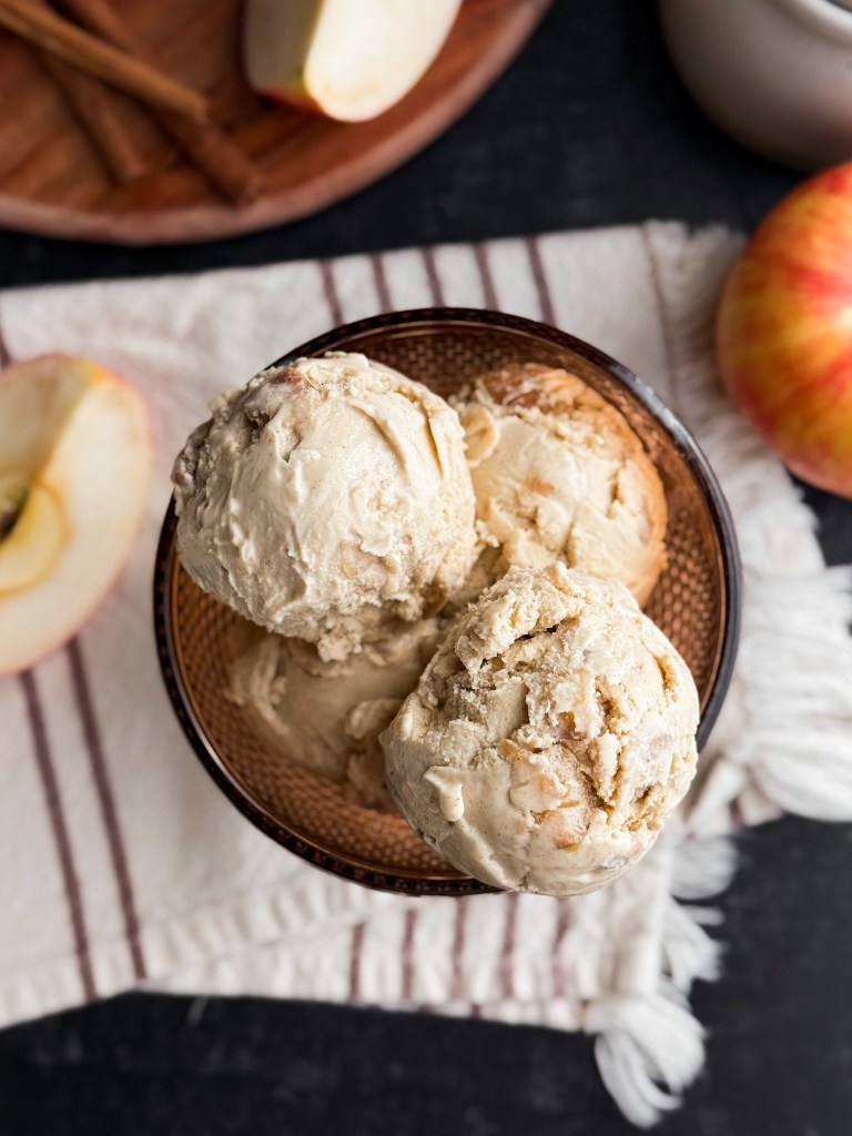overhead shot of Maple Cinnamon Apple Ice Cream