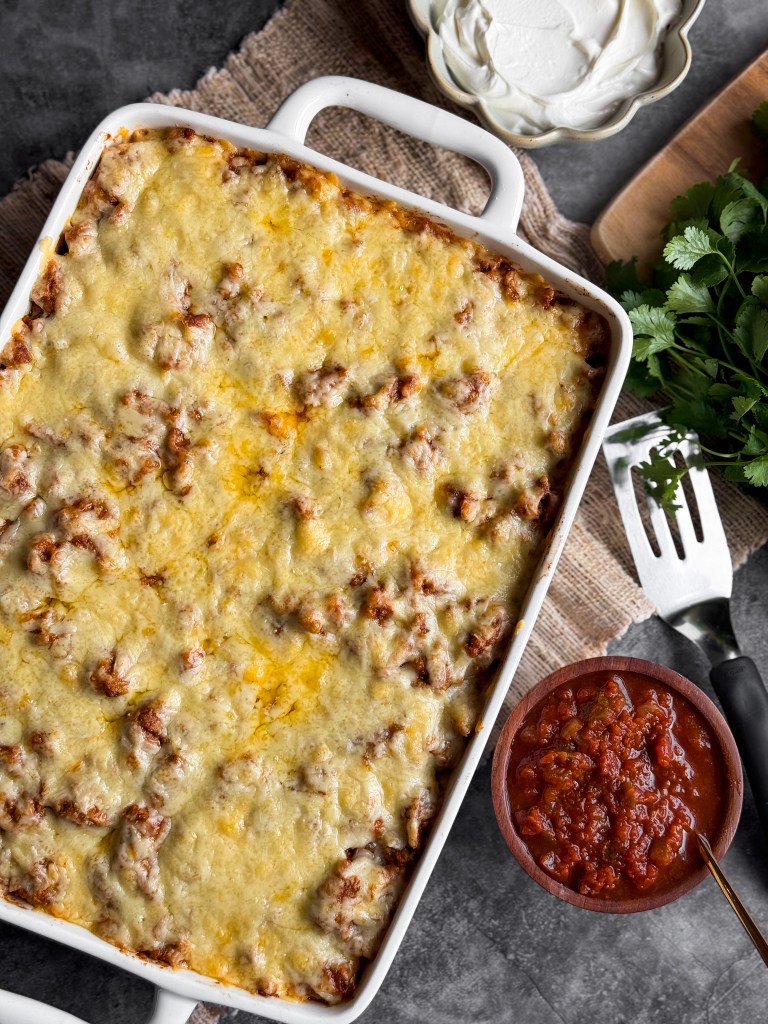 Healthy Taco Casserole by home-cooked living. Healthy Taco Bake by home-cooked living.