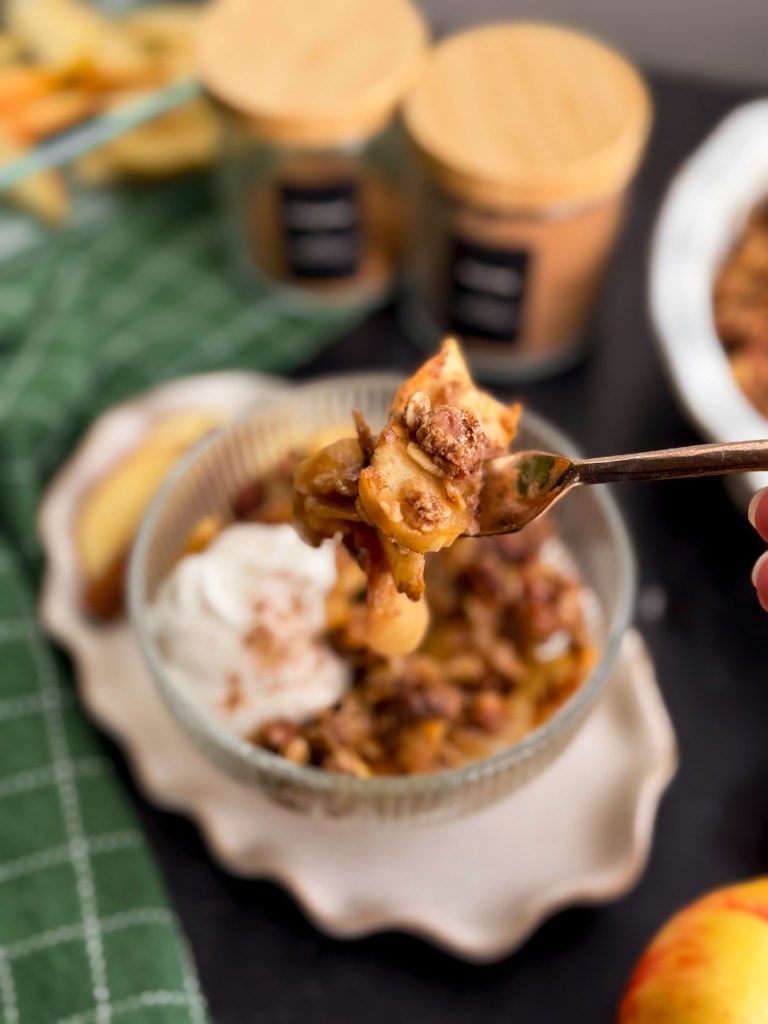 Gluten-Free Apple Crisp with oat and pecan streusel topping