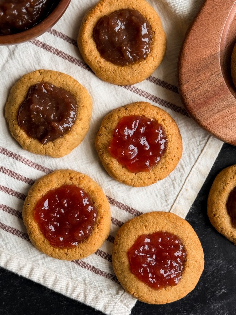healthy Almond Thumbprint Cookies that are gluten-free