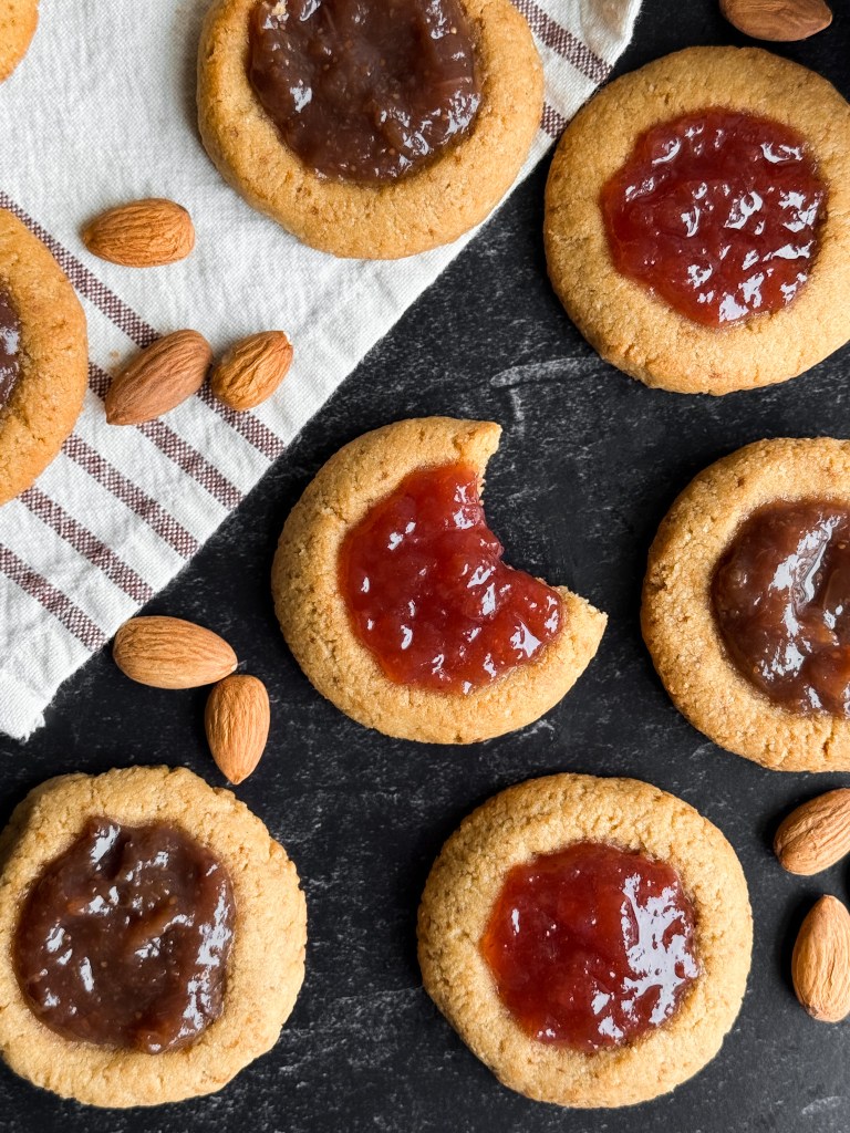 healthy and easy gluten-free Almond Thumbprint Cookies (gluten-free)
