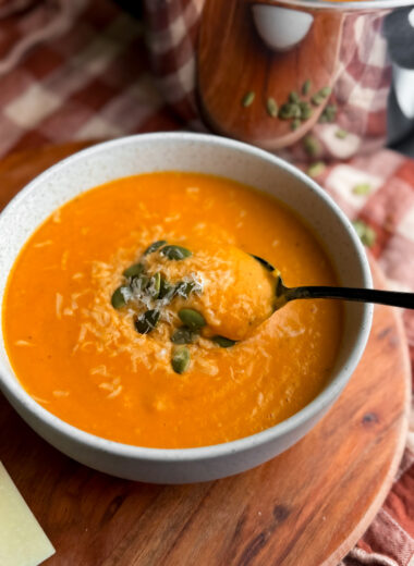 A unique tomato soup recipe: Pumpkin Tomato Soup.