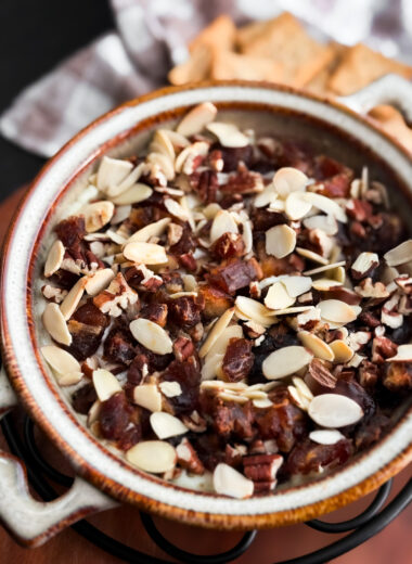 Baked Ricotta Appetizer with Dates and Nuts - a perfect game day and Super Bowl appetizer.