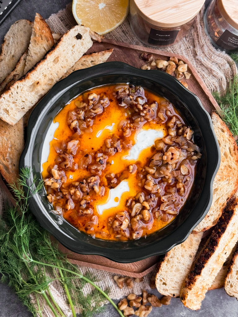 Zesty greek yogurt dip with chili oil recipe