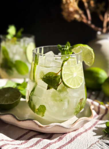 Healthy Mojito Mocktail aka Virgin Mojito. Recipe by home-cooked living. No syrups, alcohol, or artificial flavors - just real ingredients!