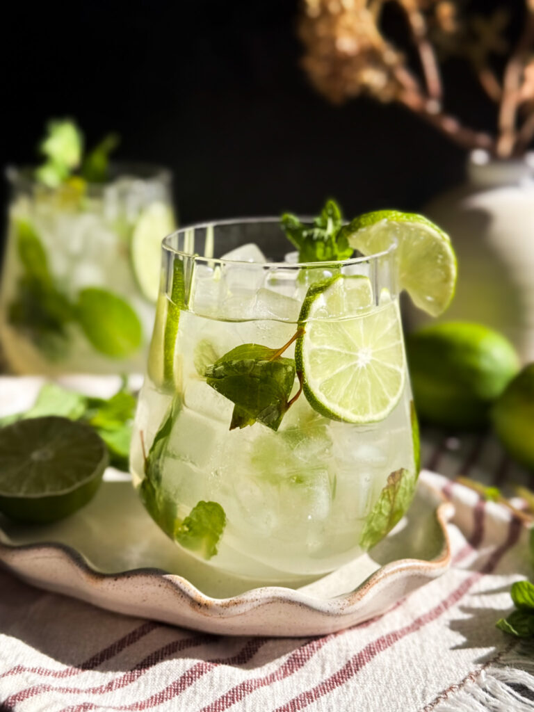 Healthy Mojito Mocktail aka Virgin Mojito. Recipe by home-cooked living. No syrups, alcohol, or artificial flavors - just real ingredients!