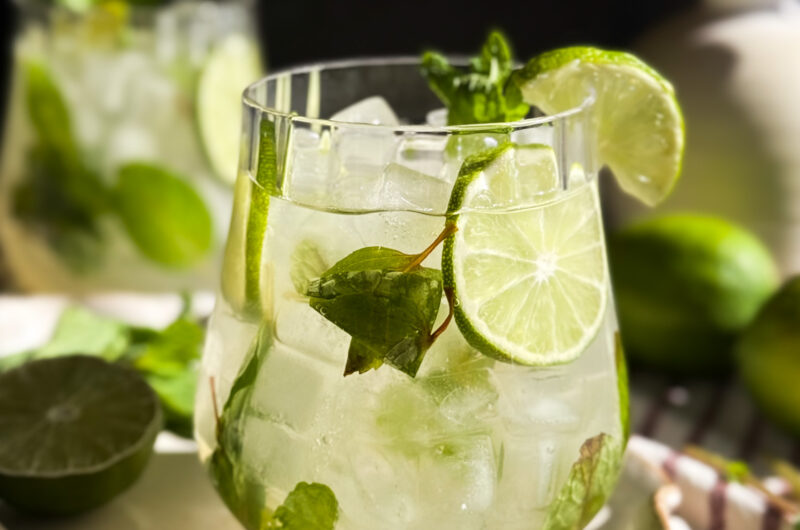 Healthy Mojito Mocktail aka Virgin Mojito. Recipe by home-cooked living. No syrups, alcohol, or artificial flavors - just real ingredients!