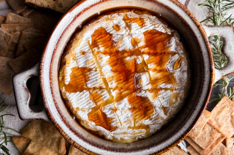 Hot Honey Baked Brie - the perfect Appetizer for the Super Bowl