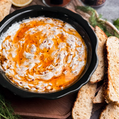 Zesty Yogurt Dip with a Chili Oil by home-cooked living