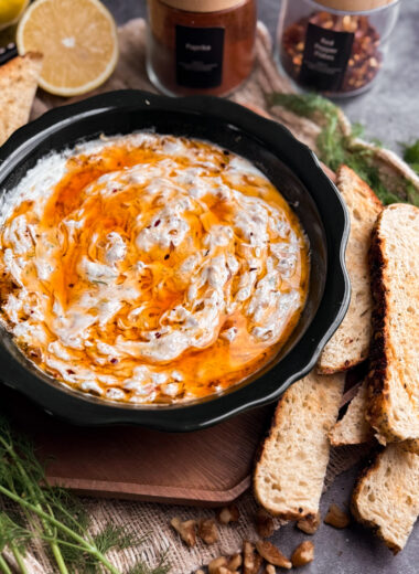 Zesty Yogurt Dip with a Chili Oil by home-cooked living