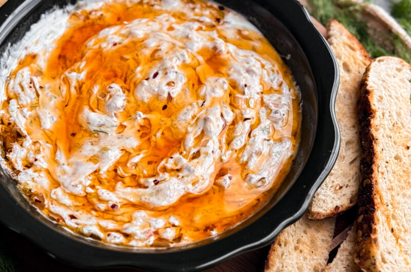Zesty Yogurt Dip with a Chili Oil by home-cooked living