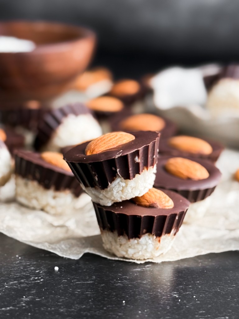 Low glycemic Healthy Almond Joy cups by Home-cooked living