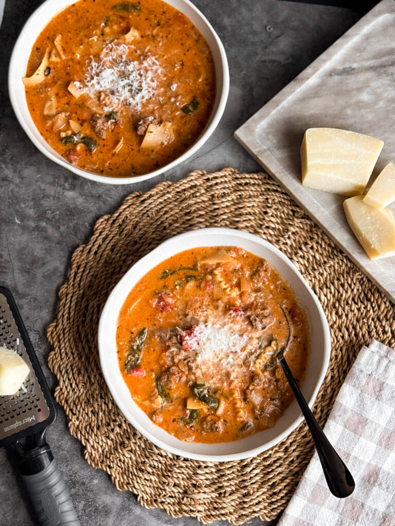 Healthy Lasagna Soup - an easy, one-pot meal that's perfect for busy nights