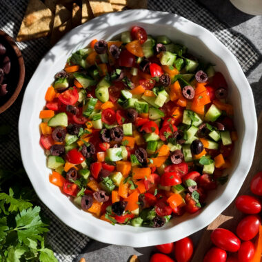 The best Loaded Hummus on the internet! It's bright, refreshing, and so delicious.