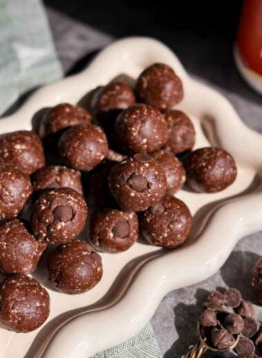 cover photo of Chewy Chocolate Nourish Balls by home-cooked living