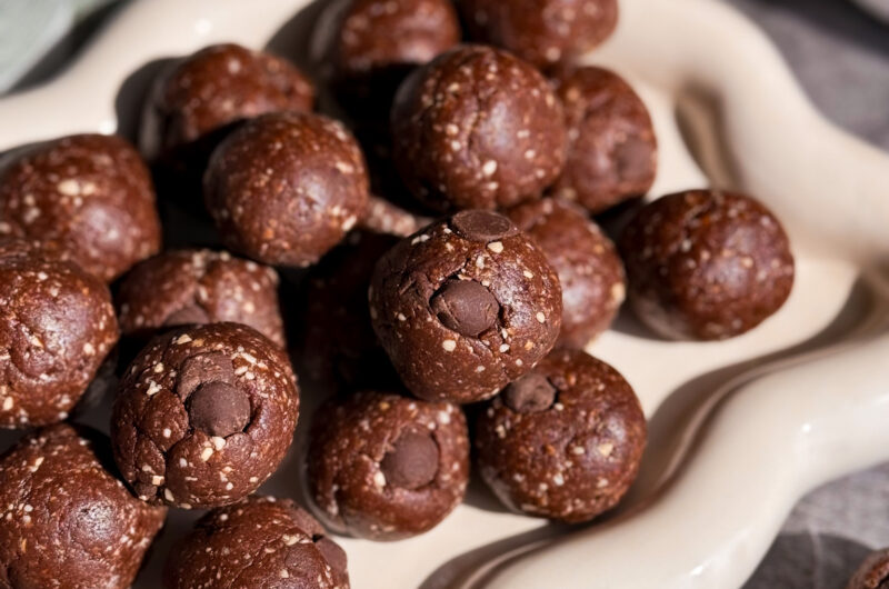 cover photo of Chewy Chocolate Nourish Balls by home-cooked living